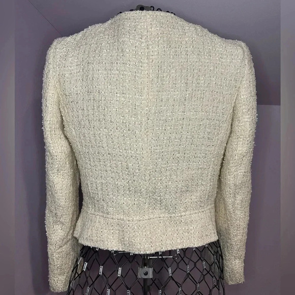 Brooks Brothers White Tweed Jacket with Sparkle Thread. Size 4. - Picture 3 of 8